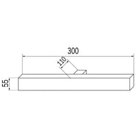 Lineabeta - Lampada Ciari L.30 cm a parete/specchio/telaio nero opaco