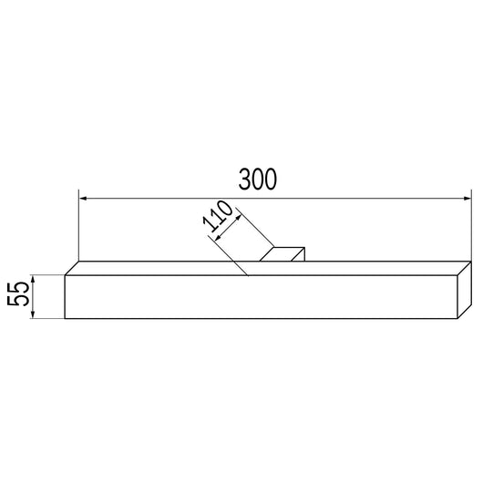 Lineabeta - Lampada Ciari L.30 cm a parete/specchio/telaio nero opaco