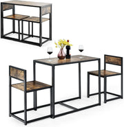 Set di Tavolo da Bar da 3 Pezzi, Set 3 Pezzi con 2 Sedie e Tavolo, Piccolo Tavolo da Cucina per 2 Persone, Tavolo da Bistrò, 3 Colori