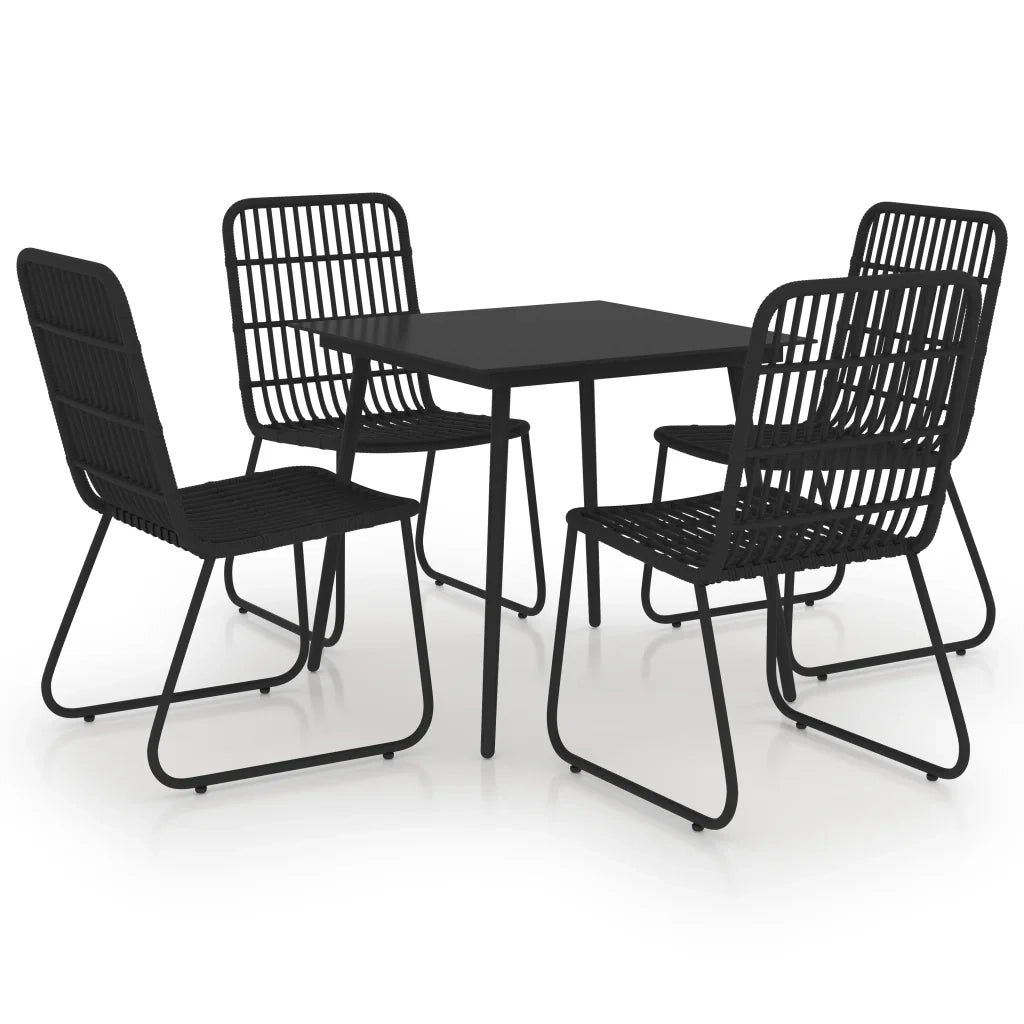 Set da Pranzo da Giardino 5 pz in Polyrattan e Vetro cod mxl 37720