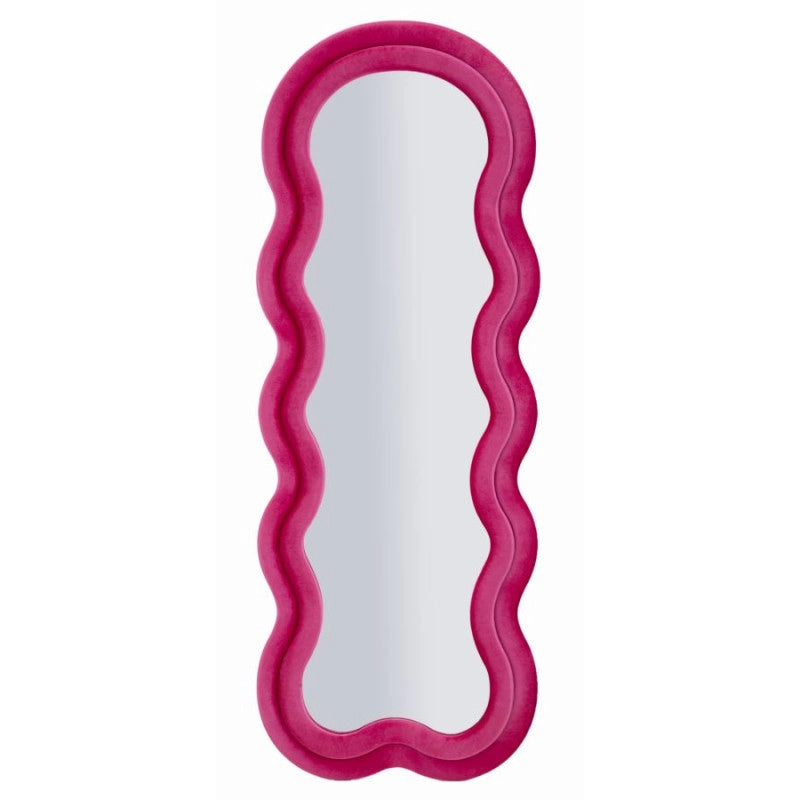 Specchio Da Muro Miki Velluto Fuxia cm 60x4x160 (misura Specchio cm 39x135)