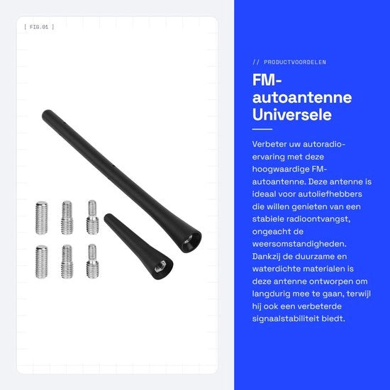 Antenna Universale per Auto - Ricezione FM/DAB - Impermeabile - Resistente ai Colpi - Installazione Facile - Materiali di Alta Qualità