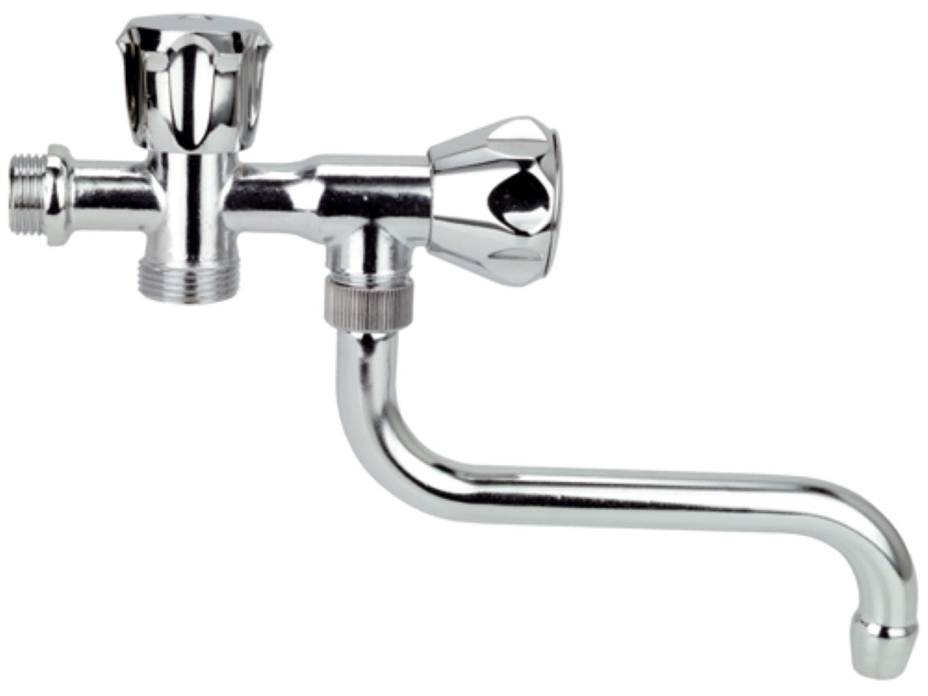 Rubinetto a snodo con attacco lavatrice con maniglia mini