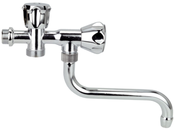 Rubinetto a snodo con attacco lavatrice con maniglia mini