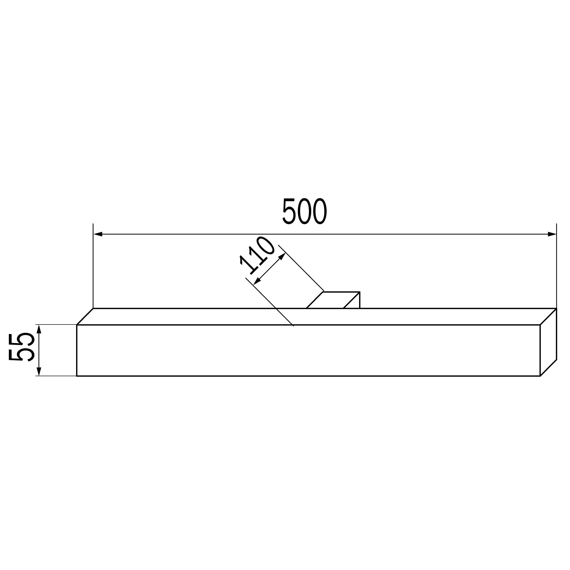 Lineabeta - Lampada Ciari L.50 cm a parete/specchio/telaio nero opaco