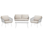 Set di copricuscini per esterni per sedili e schienali Beige UV resistente stile minimalista