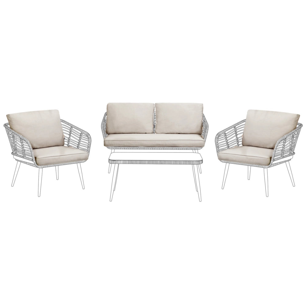 Set di copricuscini per esterni per sedili e schienali Beige UV resistente stile minimalista
