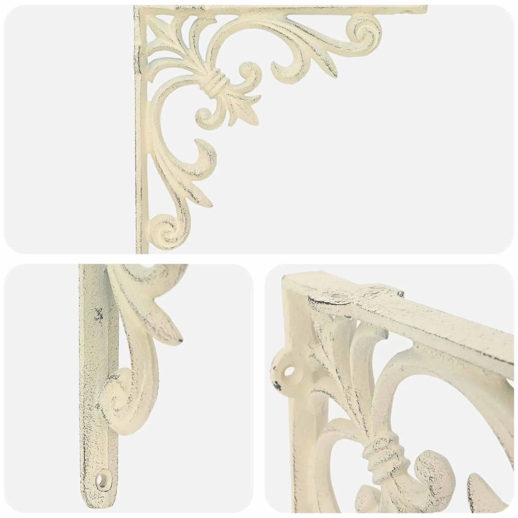 Supporti per mensole da parete 12 pz Bianco antico 42038828