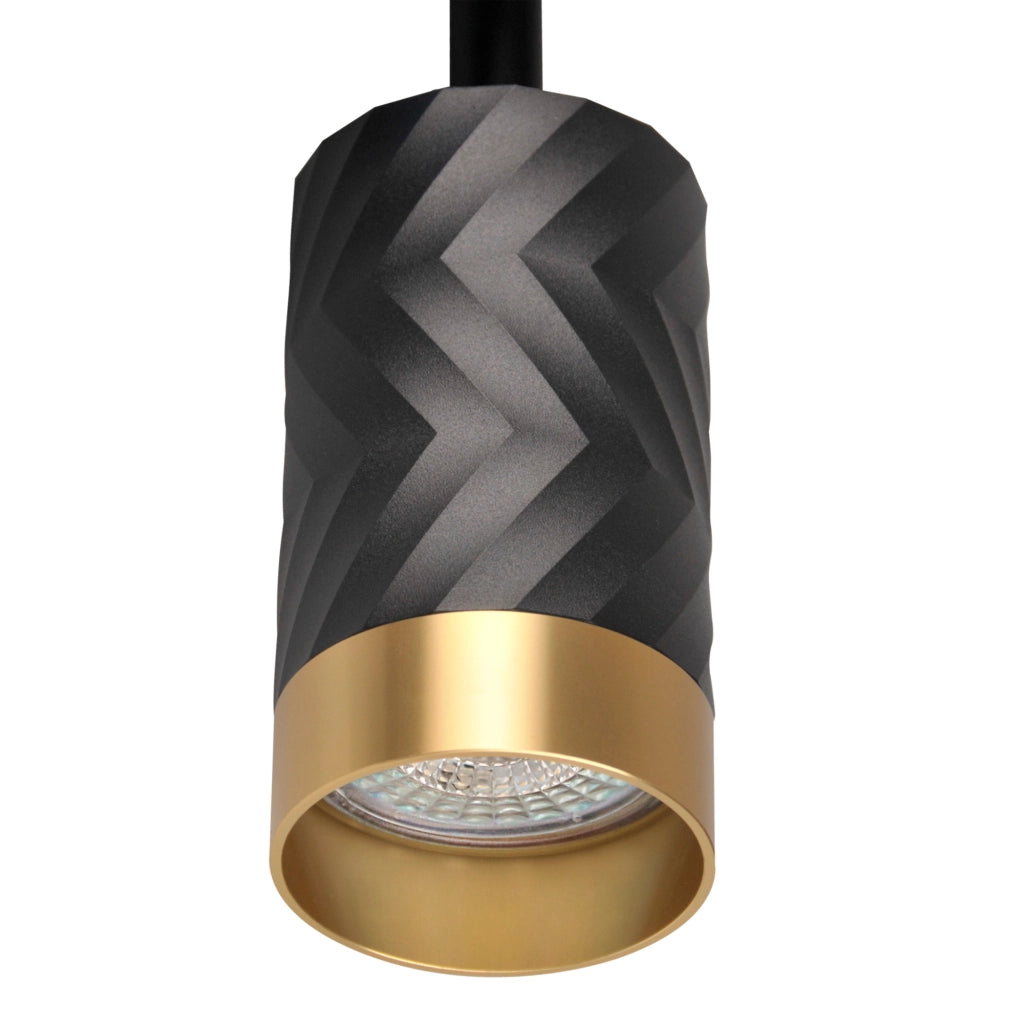 Plafoniera/Applique 6 luci nero-oro GU10 Arras Polux