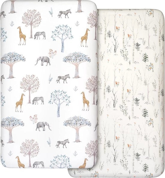 Set di 2 Jersey Coperte per Culla, 100% Microfibra, Respirante, 120 x 60 cm, Öko-Tex100, Comodo e Leggero Coperto per Culla per Bambini