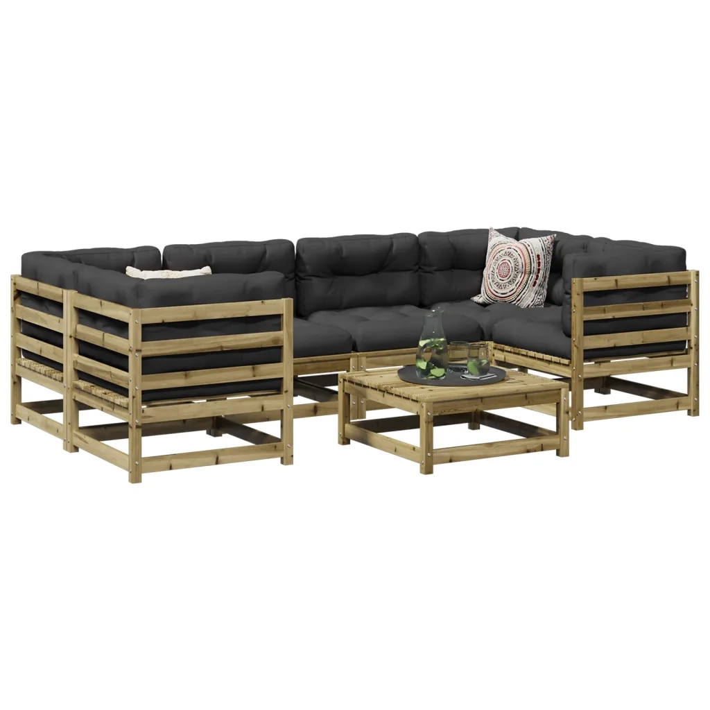 Set Divani da Giardino 7 pz in Legno Impregnato di Pino 3299311