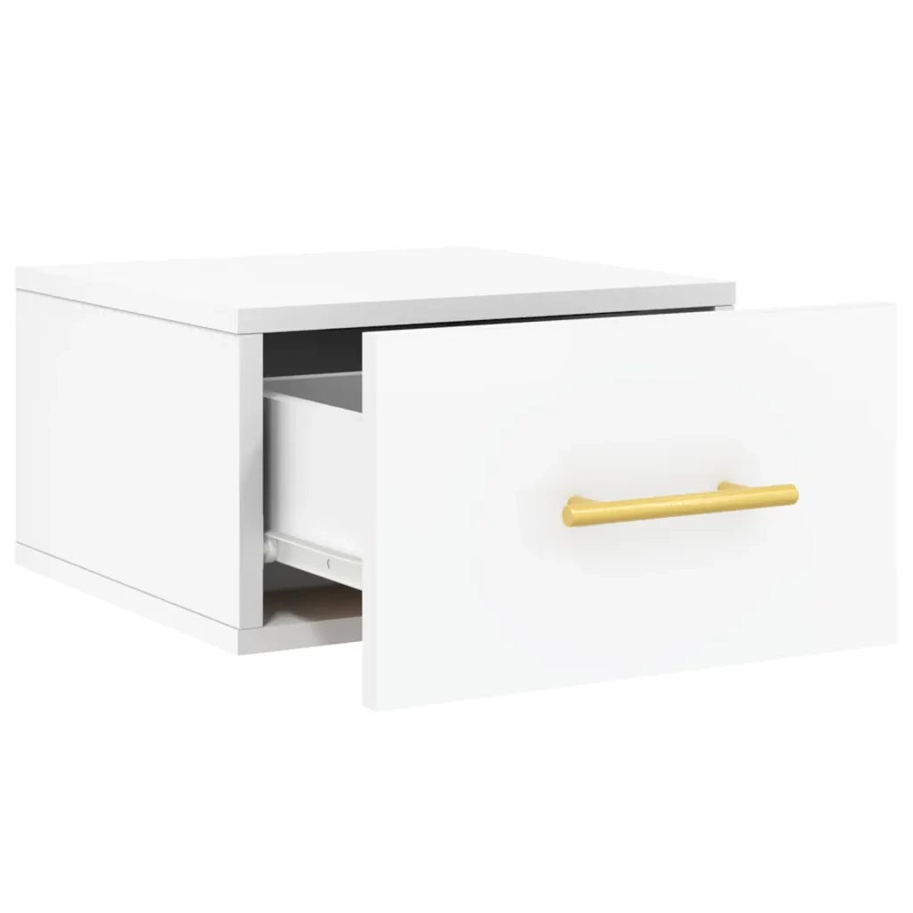 Comodino | Armadio da Notte | Mobiletto da notte a Muro Bianco 35x35x20 cm