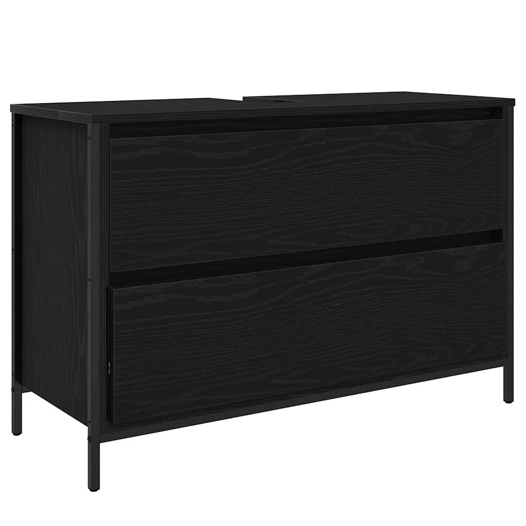Set di mobili per il bagno 3 pcs Rovere Nero Legno multistrato 3328359