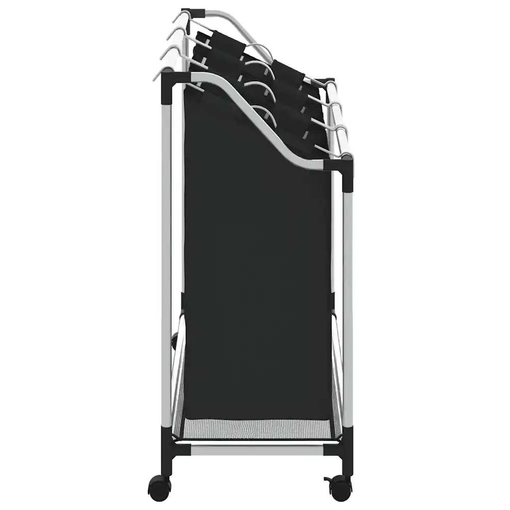Portabiancheria con 3 Sacchi in Acciaio Nero cod mxl 48661