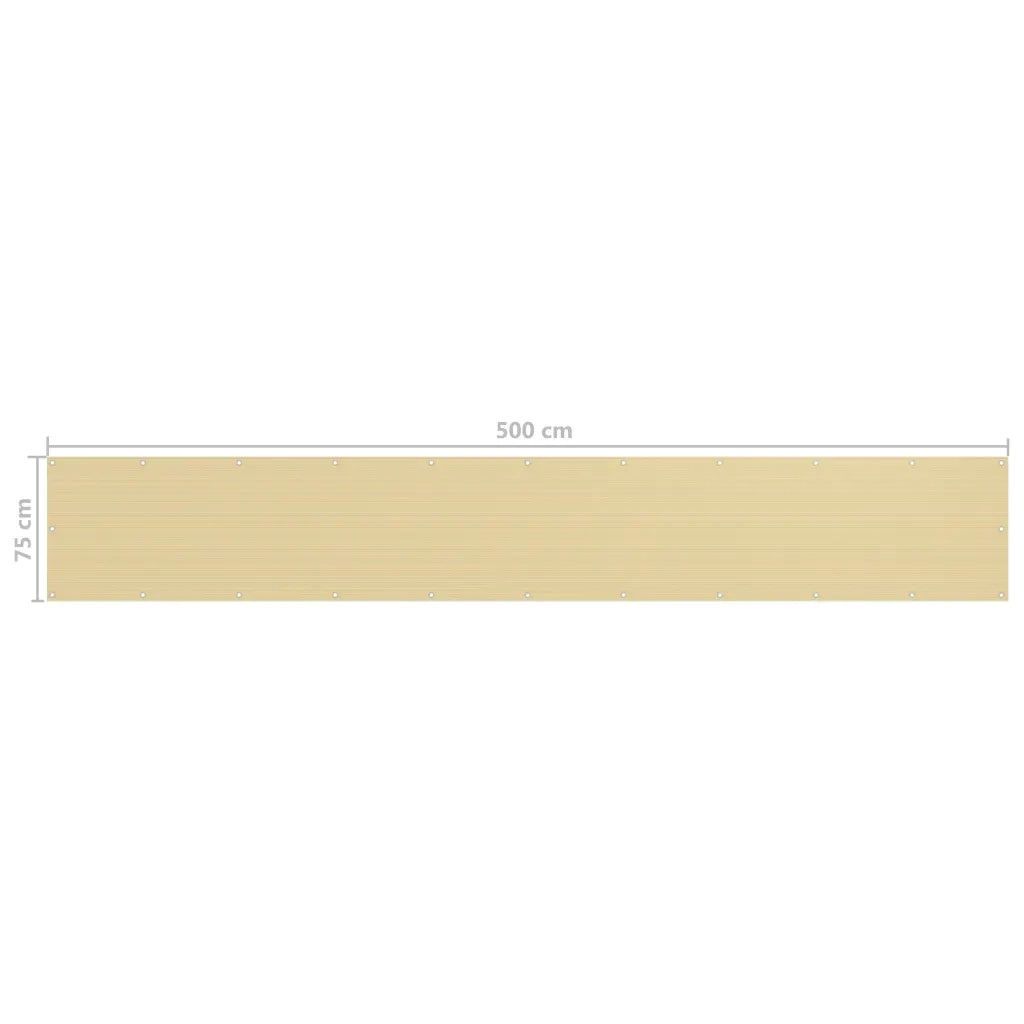 Schermo Frangivista per Balcone Beige 75x500 cm in HDPE cod mxl 5712