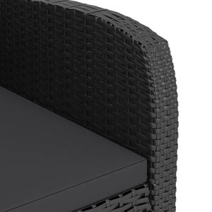 Set da Pranzo da Giardino 7 pz con Cuscini in Polyrattan Nero 3059347