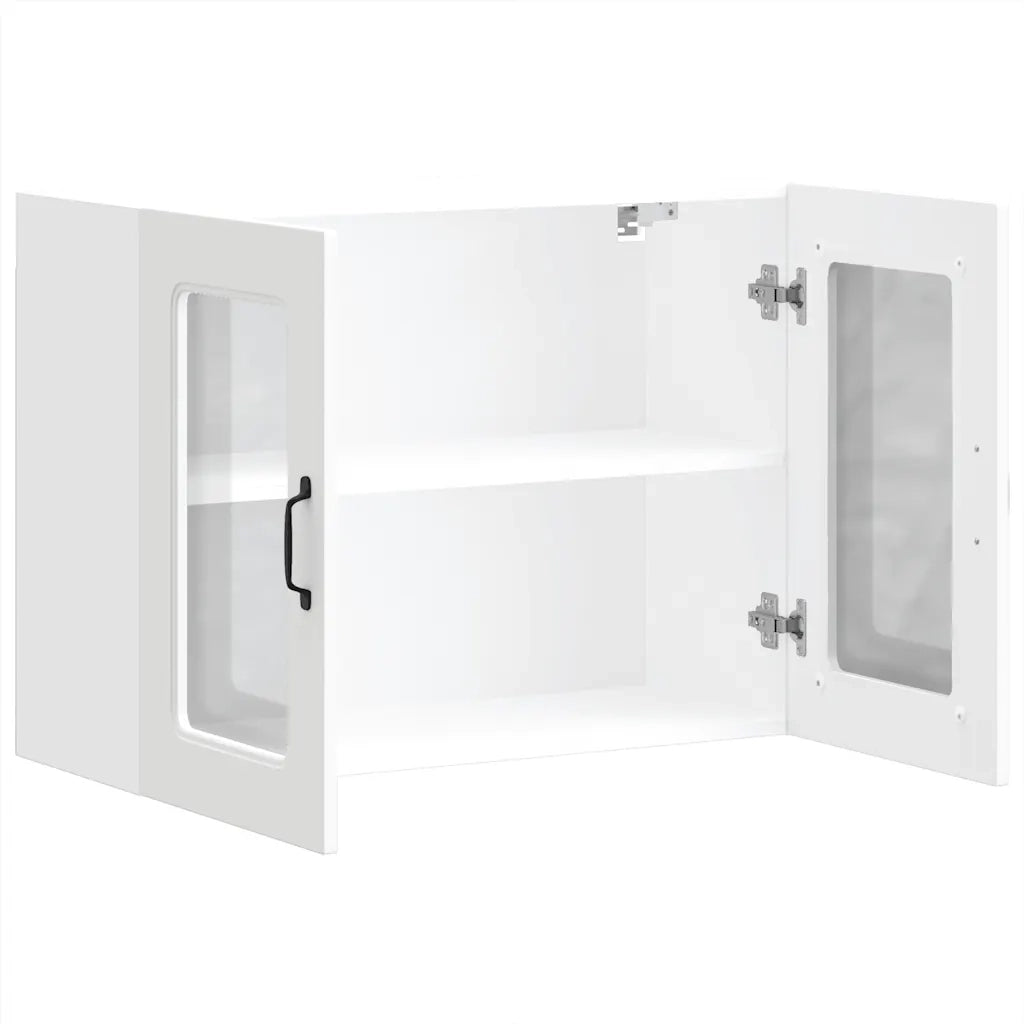 Pensile da Cucina con Porta in Vetro Kalmar Bianco Truciolato