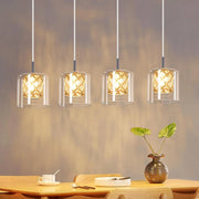 Lampada a sospensione ZMH per sala da pranzo 4 fiamme lampada a sospensione moderna vintage G9 cucina hotel