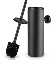 Asciugamani per bagno in acciaio inox con fissaggio a muro, set di asciugamani per bagno con contenitore per l'acqua per la camera da bagno, L8.8*B8.8*H39cm, materiale in materasso nero