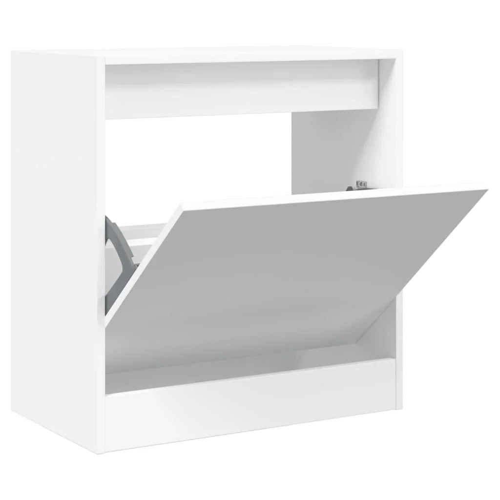 Scarpiera mobile contenitore per scarpe mobile per ingresso/corridoio/soggiorno 60 x 34 x 63,5 cm legno ingegnerizzato bianco 02_0021482