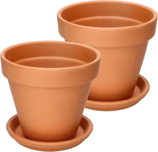 Set di vasi di terracotta - interni e esterni - 2 pezzi - diametro 17 cm