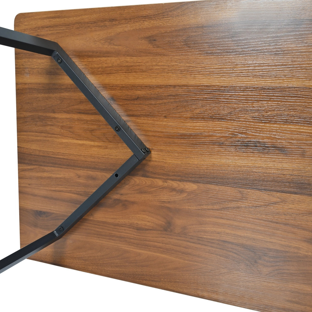 Tavolo da pranzo con 4 sedie in MDF color noce, seduta in velluto, per cucina e sala da pranzo