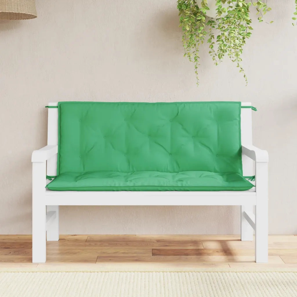 Cuscini Panca da Giardino 2pz Verdi 120x50x7 cm Tessuto Oxford 361683