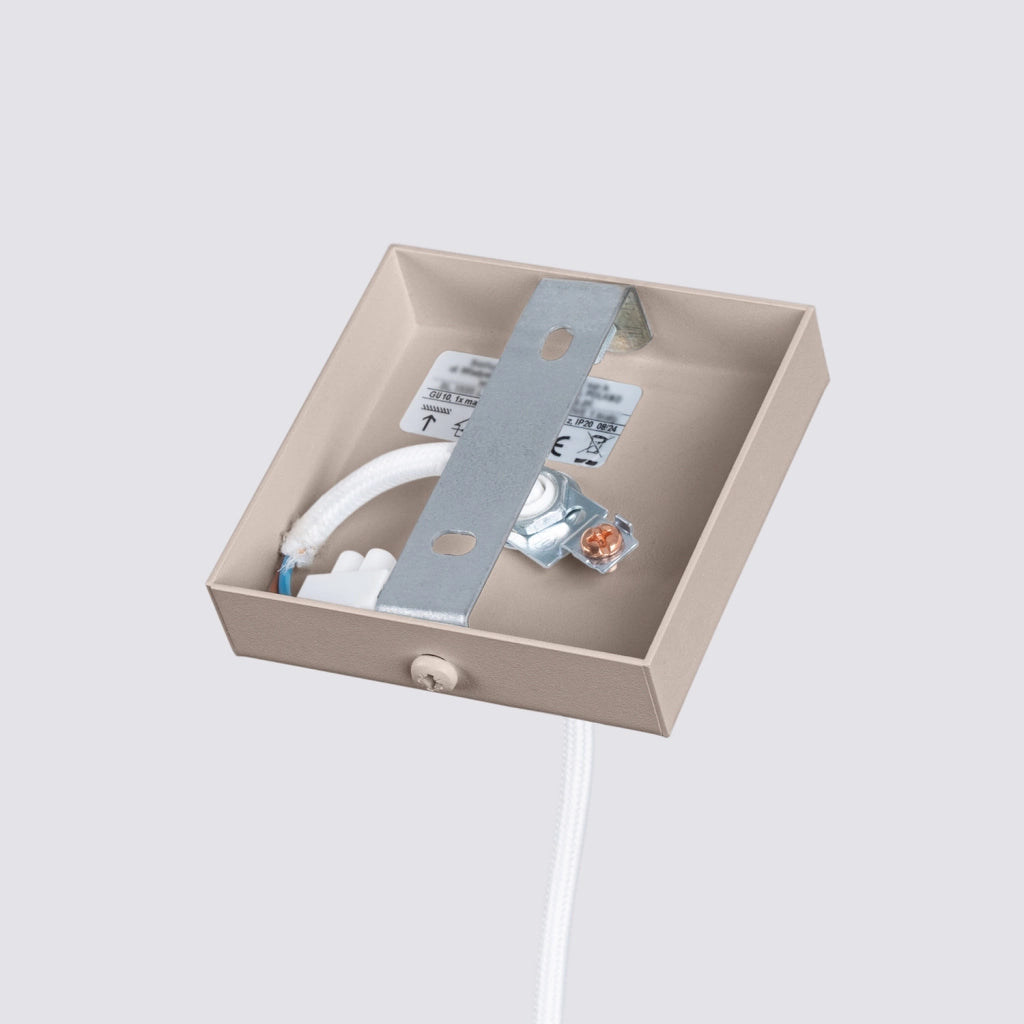 Lampada a sospensione tubo rigato taupe GU10 Pure Lume