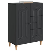 Credenza | Madia | Buffet da pranzo | Armadio da pranzo Nero 66 x 34,5 x 90 cm Legno ingegnerizzato