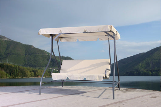 dondolo in acciaio "romantic" a 3 posti cm 185x120x160h cod:ferx.57376