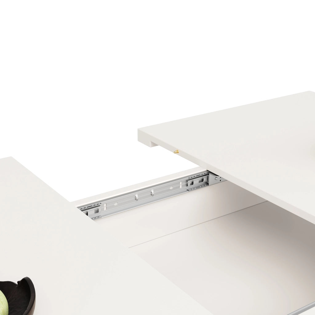 TAVOLO da pranzo allungabile 110-140 x 80 x 76 cm MDF e vetro bianco