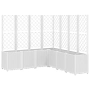 Fioriera | Cassetta per fiori | Vaso da Giardino con Traliccio Bianco 160x160x140 cm in PP