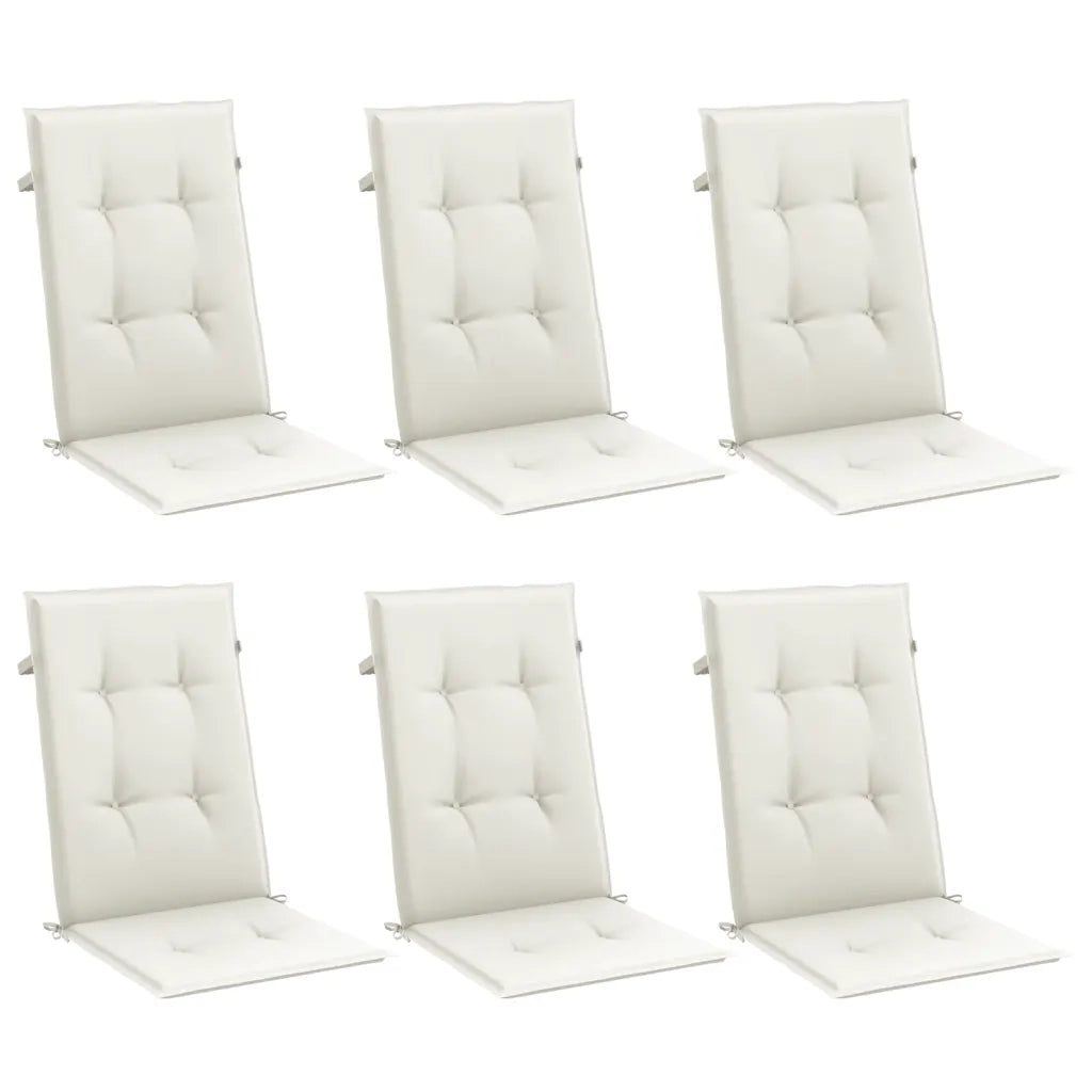 Cuscini Sedia Schiena Alta 6 Crema MÃ©lange 120x50x4 Tessuto
