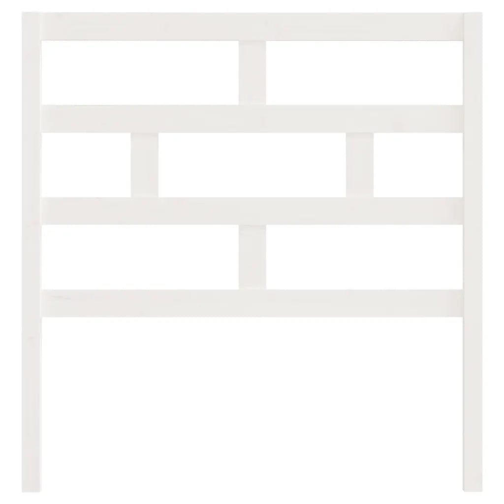 Testiera per Letto Bianca 106x4x100cm in Legno Massello di Pino