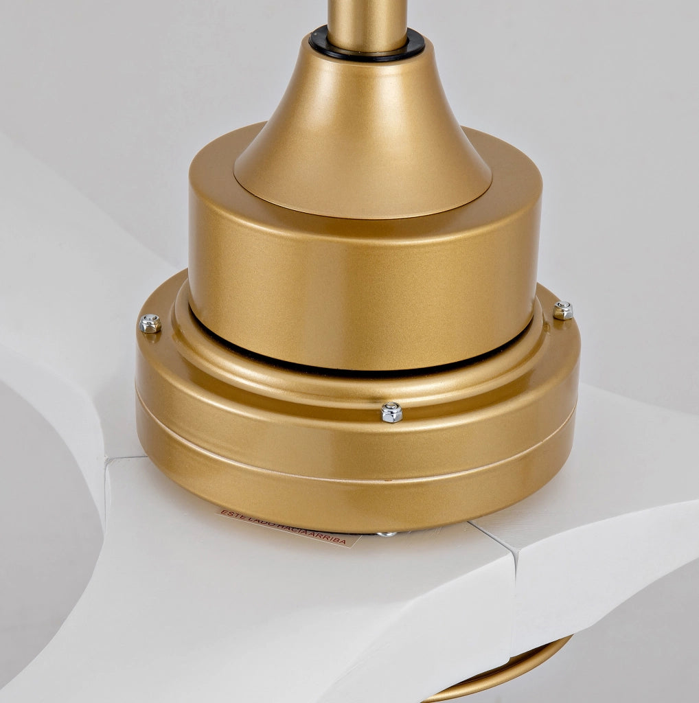 Ventilatore da soffitto 52 pollici con LED dimmerabile, telecomando e pale in legno massello