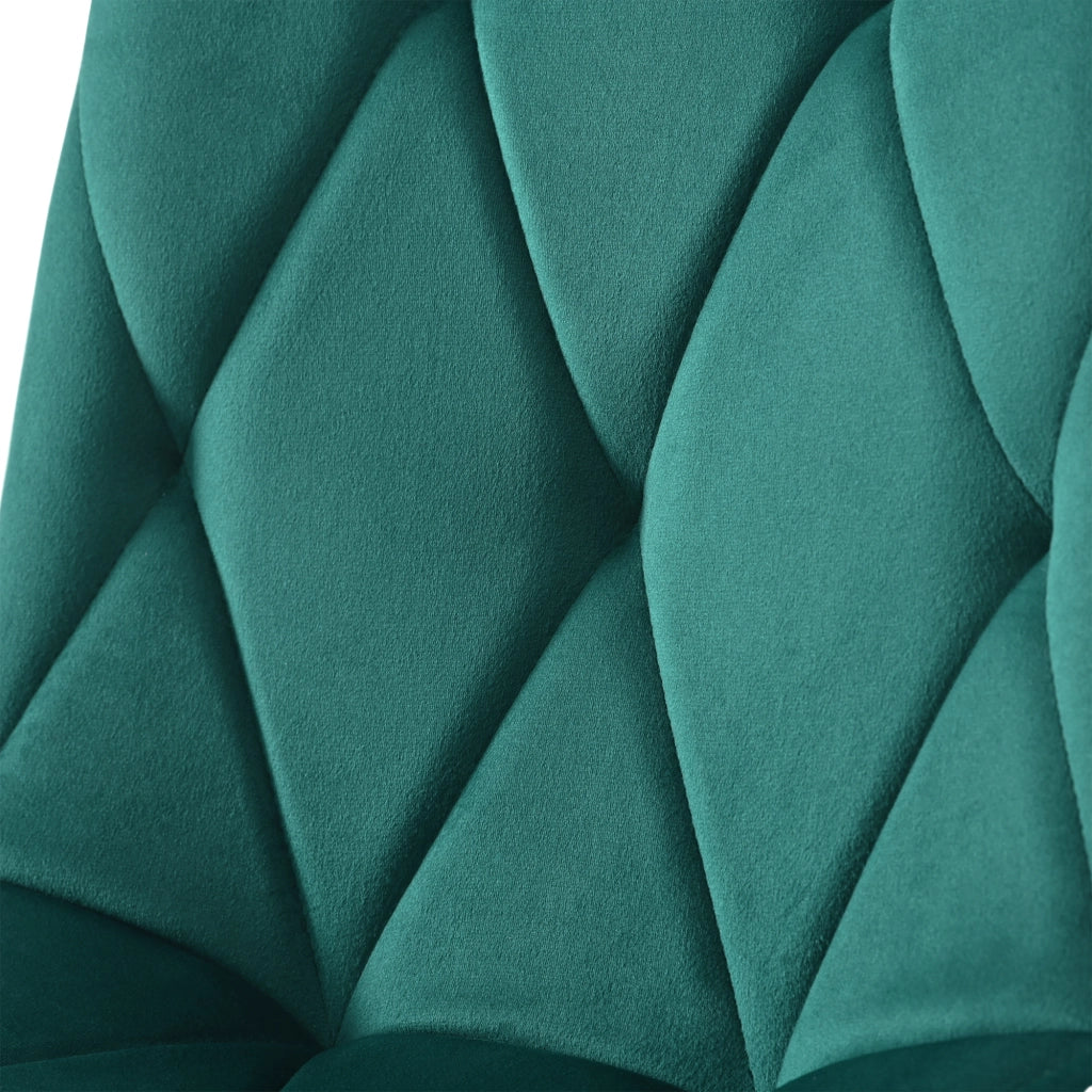 Tavolo da pranzo rettangolare con 4 sedie set moderno in MDF e velluto verde 117 × 68 × 75 cm