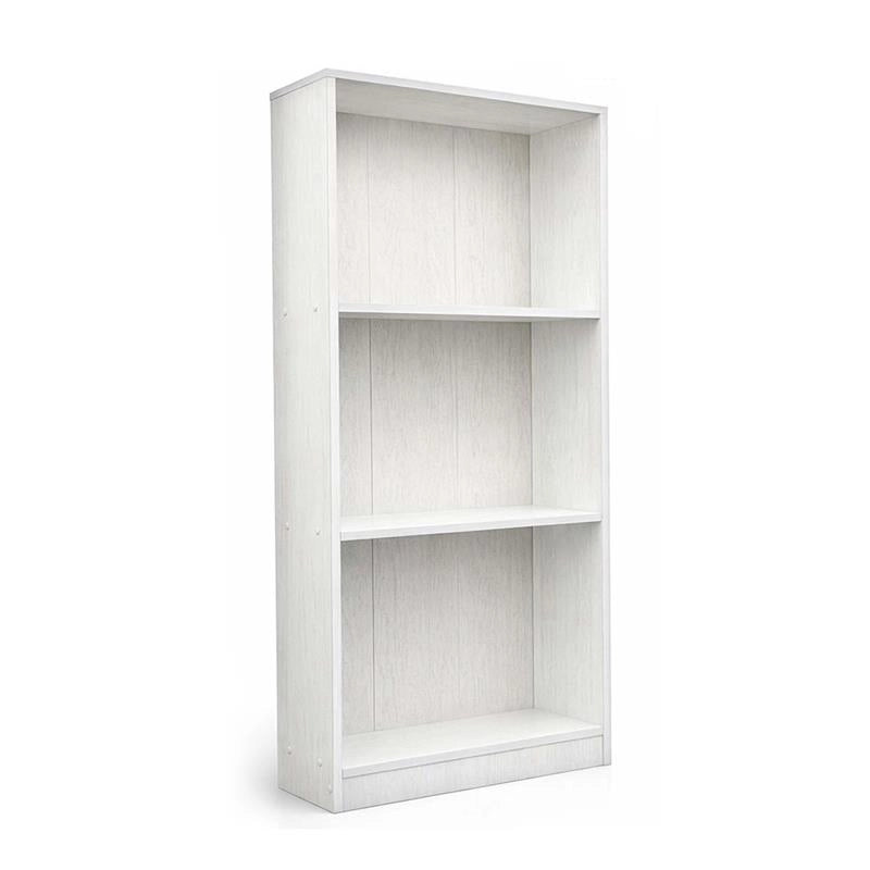 LIBRERIA IN LEGNO CON 3 RIPIANI COLORE BIANCO DIMENSIONI 60X24X120 CM