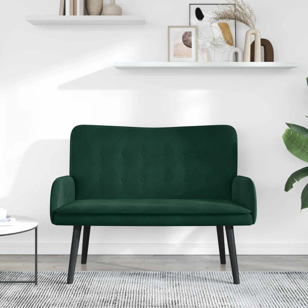 Sofa a Due Posti Verde Scuro 115 x 61 x 87 cm Velluto 42028915