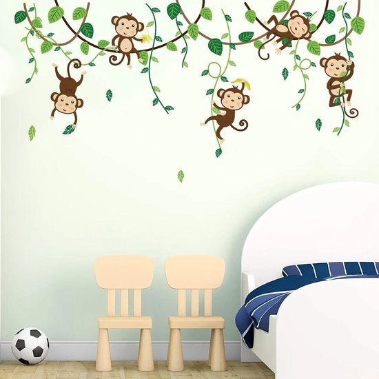 Decorazioni per Parete per Bambini - Animali della Giungla - Sticker per Parete per Camera da Bambini