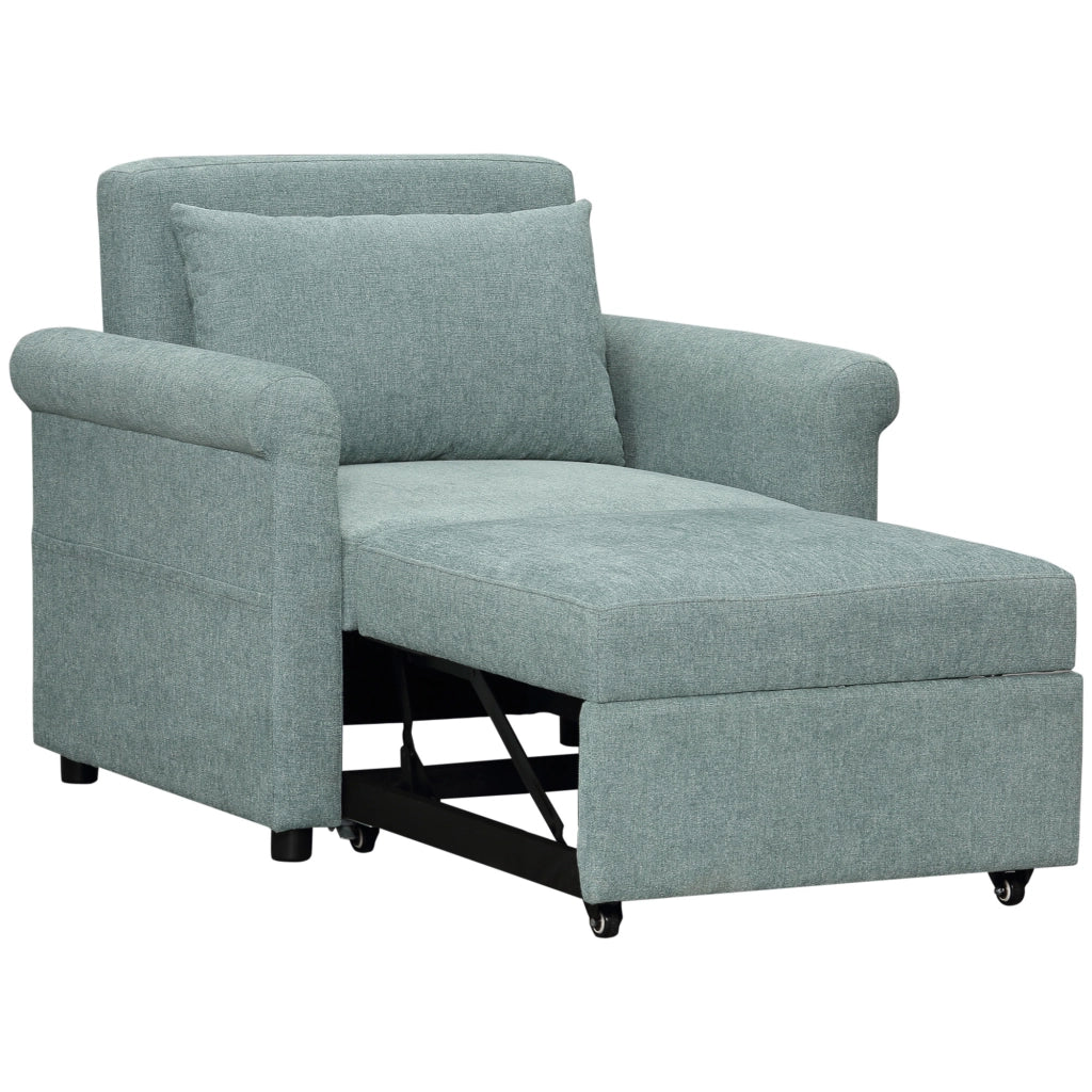 Poltrona Letto Singolo Reclinabile Salvaspazio ¨C zephmum ¨C Verde 96x84.5x87.5 cm