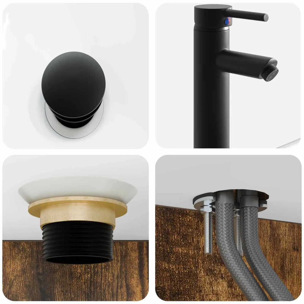 Set di mobili per il bagno 4 pz Rovere Fumo 3407403