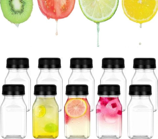 Flessi di plastica riutilizzabili per succo - 10 pezzi 120 ml - flessi lisci per smoothie