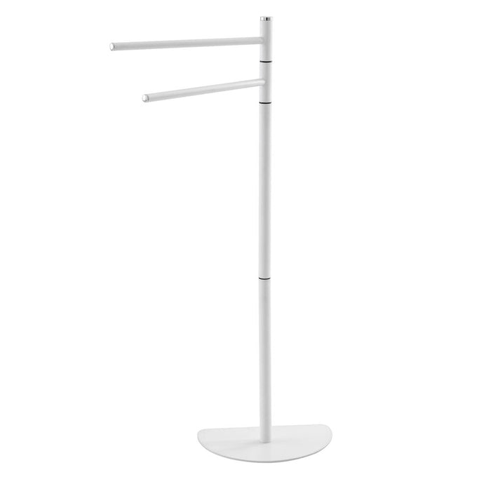 Piantana Portasciugamani da Bagno 2 Bracci Acciaio Cromo Feridras Colore: Bianco