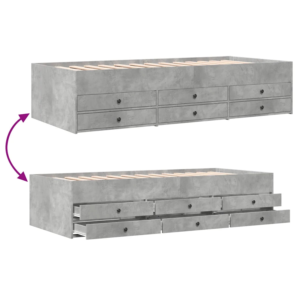 Divano Letto con Cassetti senza Materasso 75x190 cm