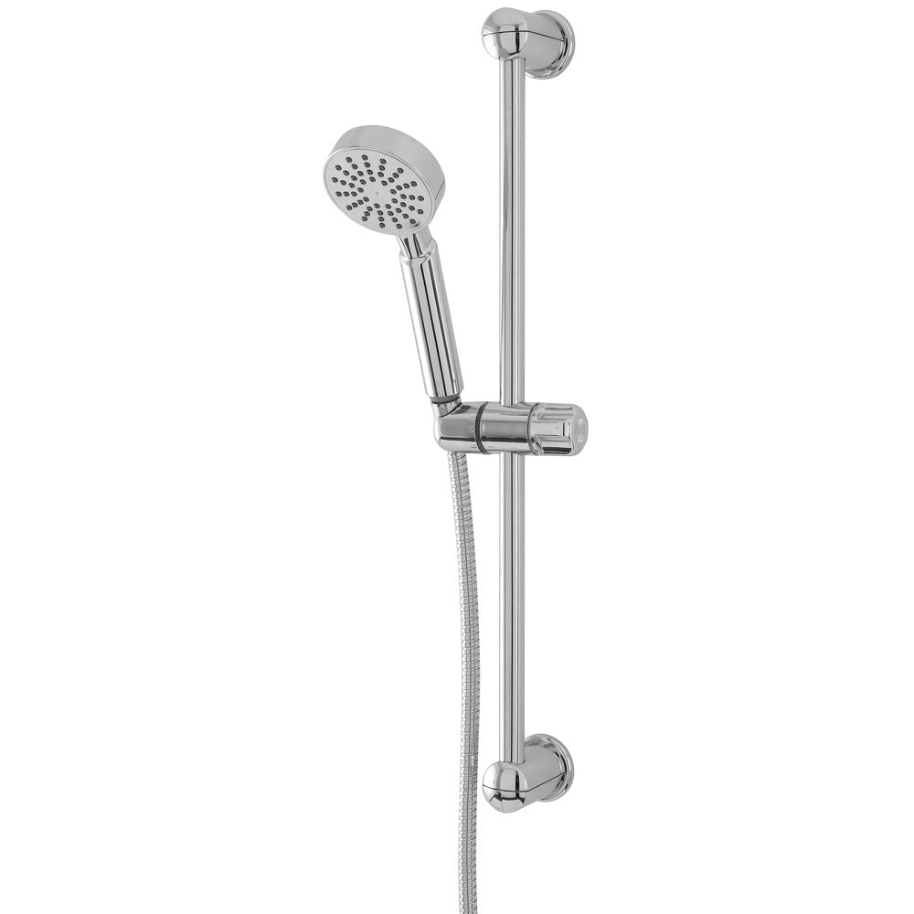 Saliscendi Doccia con Doccetta Monogetto e Asta 63 cm Cromo Hidra