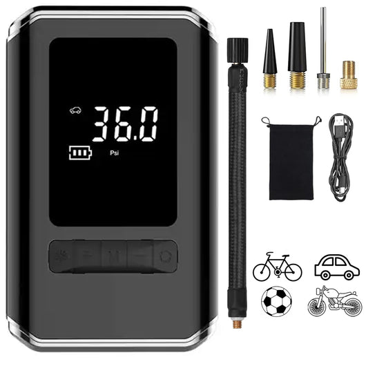 Compressore Portatile con Display Digitale Gonfiatore per Bici Auto Pneumatici
