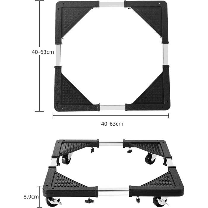 Base Supporto Regolabile per Lavatrice Lavastoviglie Elettrodomestici 4 Ruote
