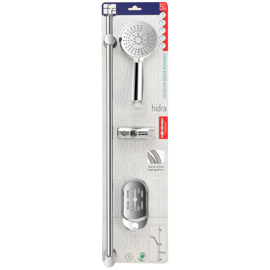 Saliscendi Doccia Regolabile con Doccetta 5 Funzioni Cromo Hidra