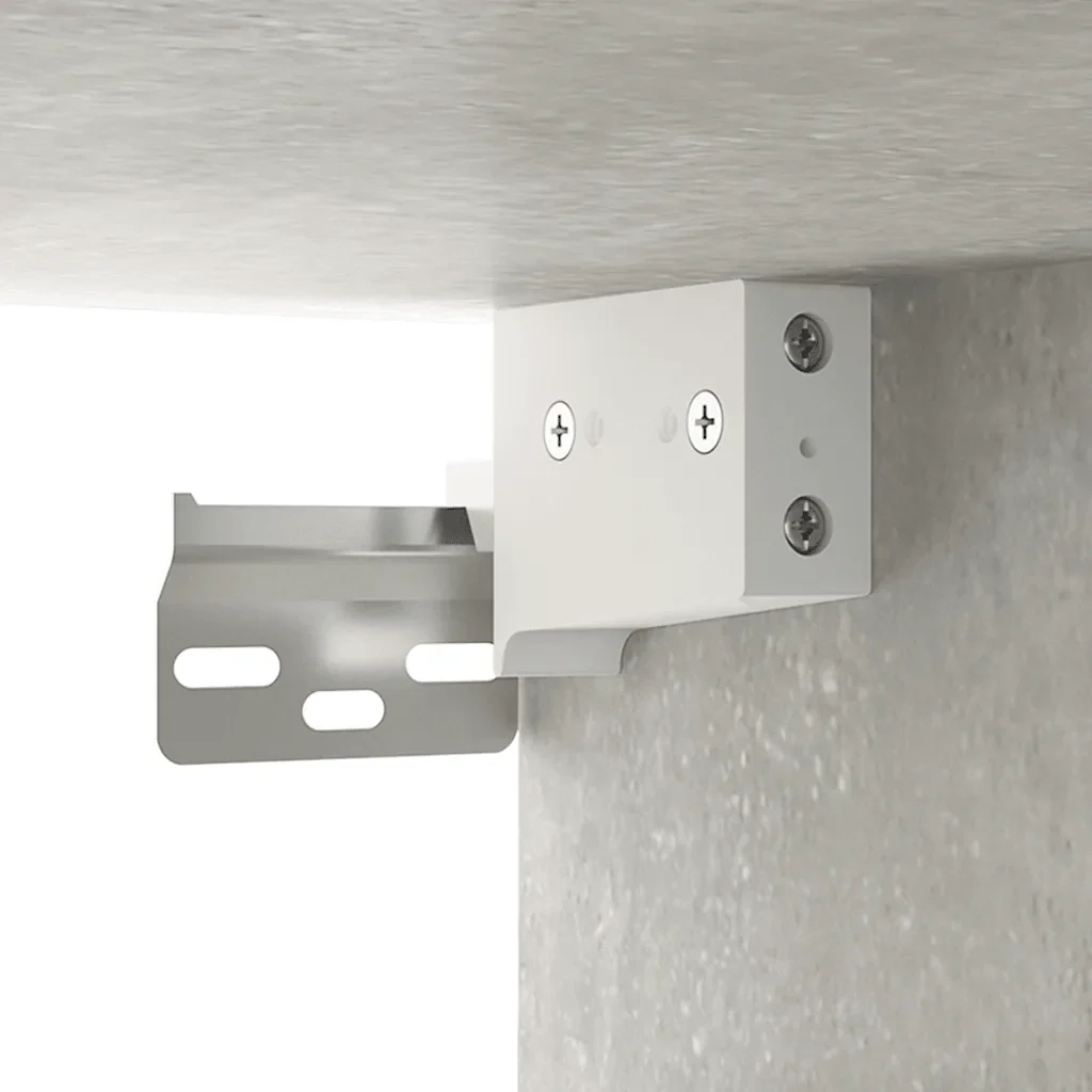 Mobiletto a muro funzionale in stile scandinavo dimensioni 60 x 31 x 70 cm con ampio spazio contenitivo in legno composito grigio cemento. Codice articolo: 02_0048044.