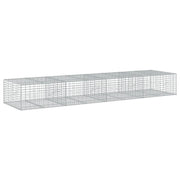 Gabbione recinto a gabbia muro di contenimento con coperchio 400 x 100 x 50 cm ferro zincato argento 02_0040162